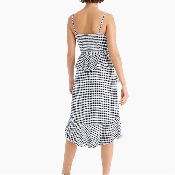 J. Crew Silk Peplum Dress in Gingham Print - Picture 5 of 15
